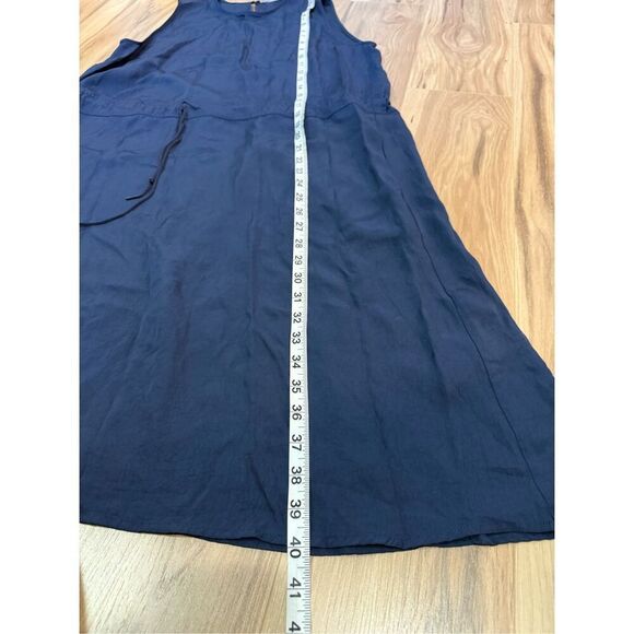 Everlane Japanese GoWeave Light Drawstring Dress Navy Blue Sz 10 - Picture 7 of 7